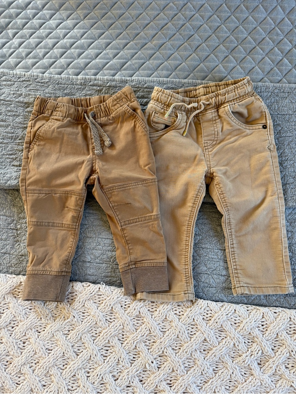 Cat & Jack Baby Boys 18M Pants Bundle | Khaki Tan | 2 Pairs